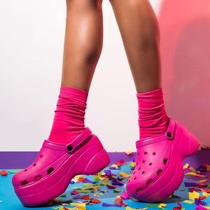 🔥Waterproof Hot Pink Wedge Heel Sandal Clogs